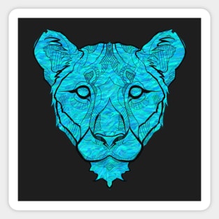 Lioness Queen Blue Sticker